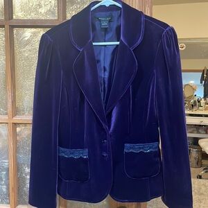 Deep purple velvet blazer